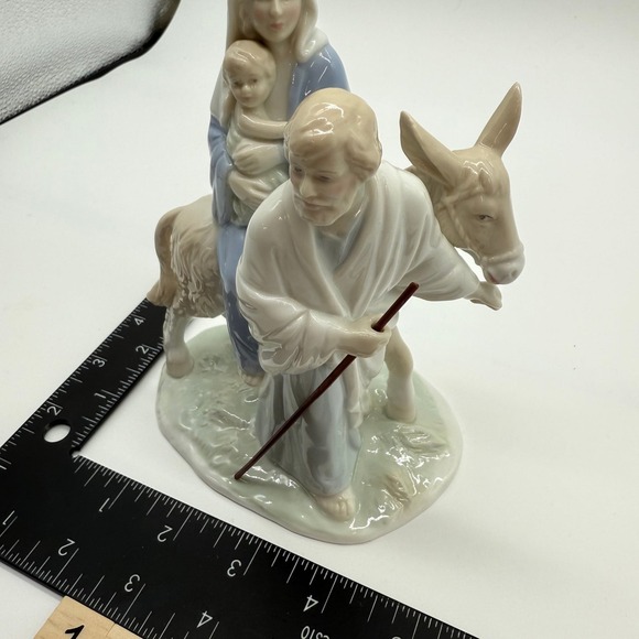 Vtg Homco Holy Family Joseph Mary Jesus on Donkey Figurine #8910 - Picture 3 of 6